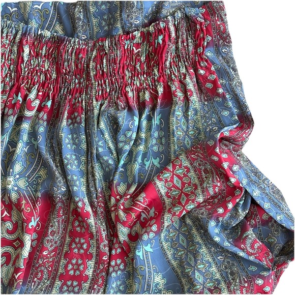 Earthbound Paisley Halter Wideleg Jumpsuit Medium Pockets Hobo Boho Resort Vacay - Picture 8 of 9